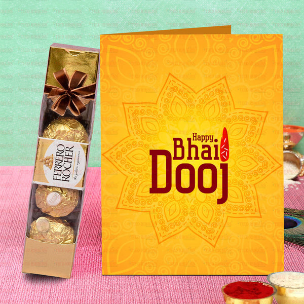 Bhai Dooj Chocolate Gift with Kalawa and Roli Chawal