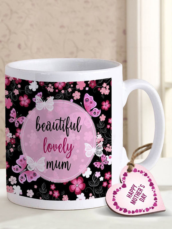 Mothers Day Special Gift Pink & White Printed Mug