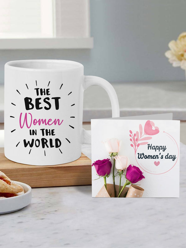 White & Black Womens Day Printed Coffee Mug