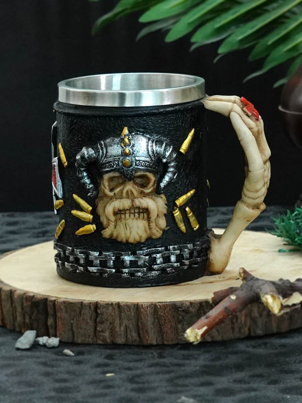 Black & Brown Design Matte Steel Mug