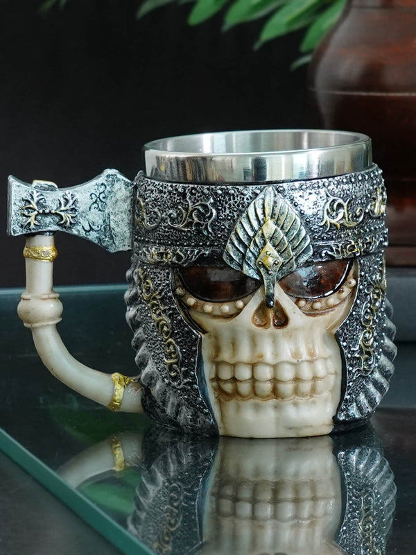 Grey Handcrafted 3D Viking beer stein