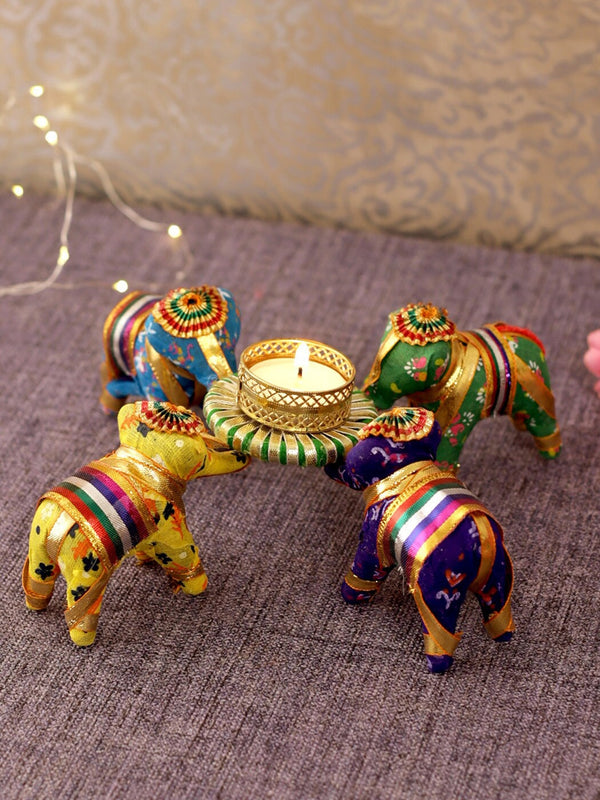 Multicoloured Elephant Shape Tealight