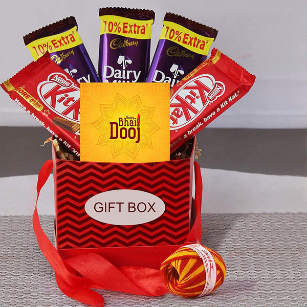 Chocolate Combo Gifts with Bhai Dooj Card for Brother
