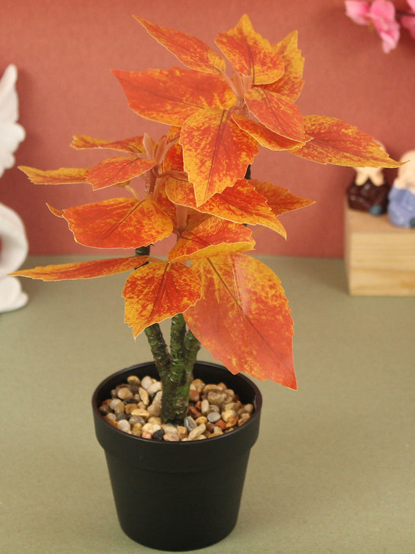 Orange and Yellow Ficus Artificial Plant With Pot