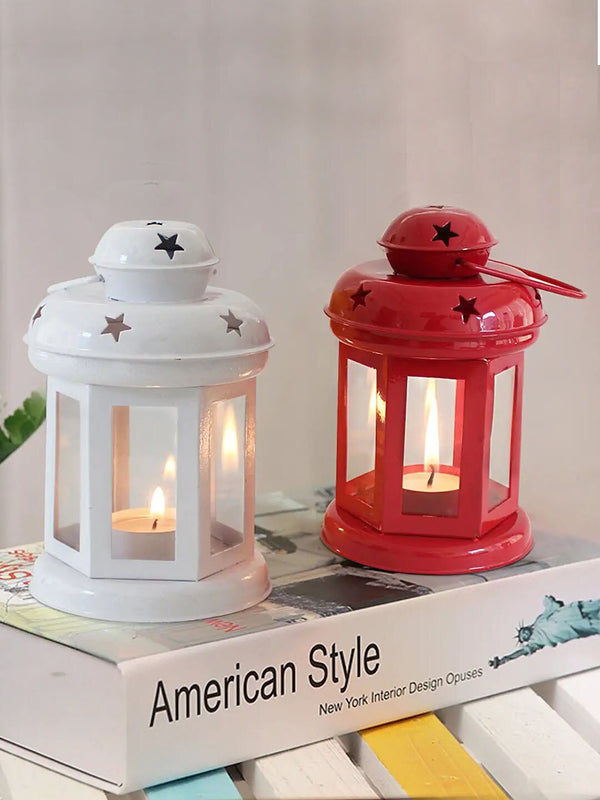 Pack Of 2 Solid Lantern Tea-Light Candle