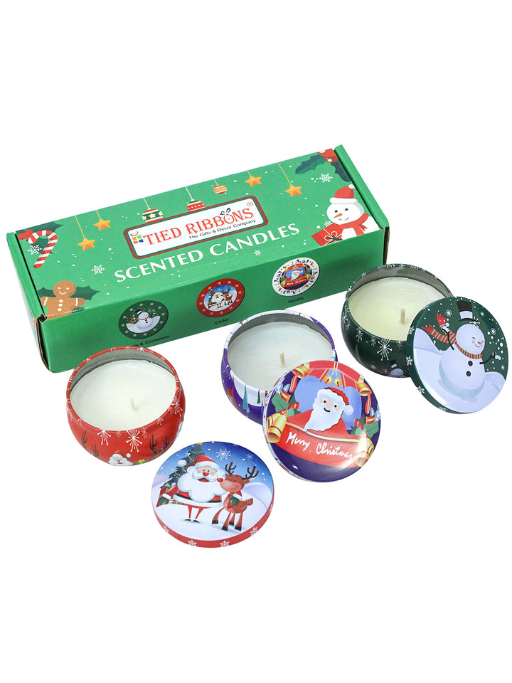 Multipack Candles Buy | Pack of 3 Christmas Lavish Multi Scented Candles | TIED RIBBONS