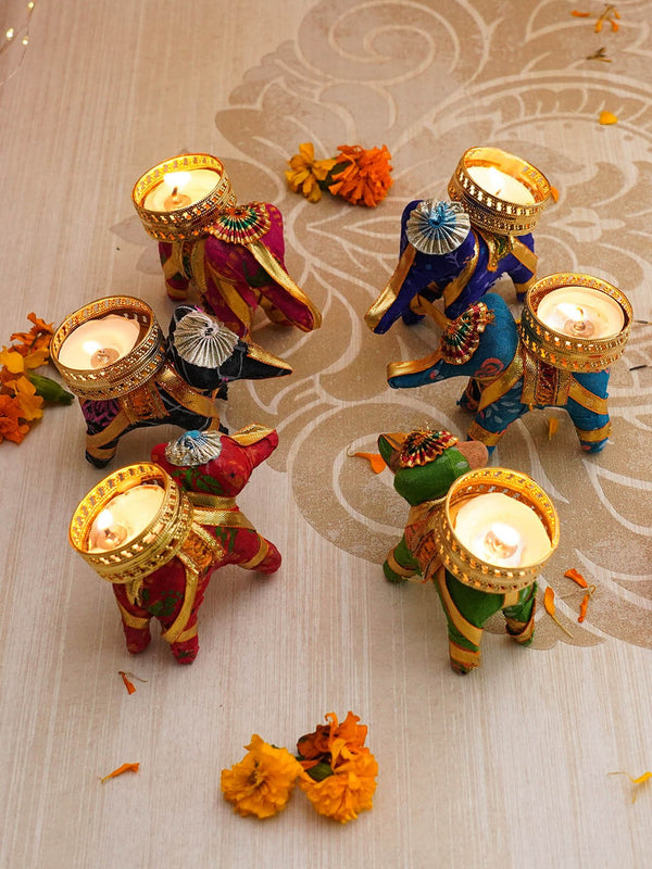 Pack of 6 Elephant Shape Tealight Candle