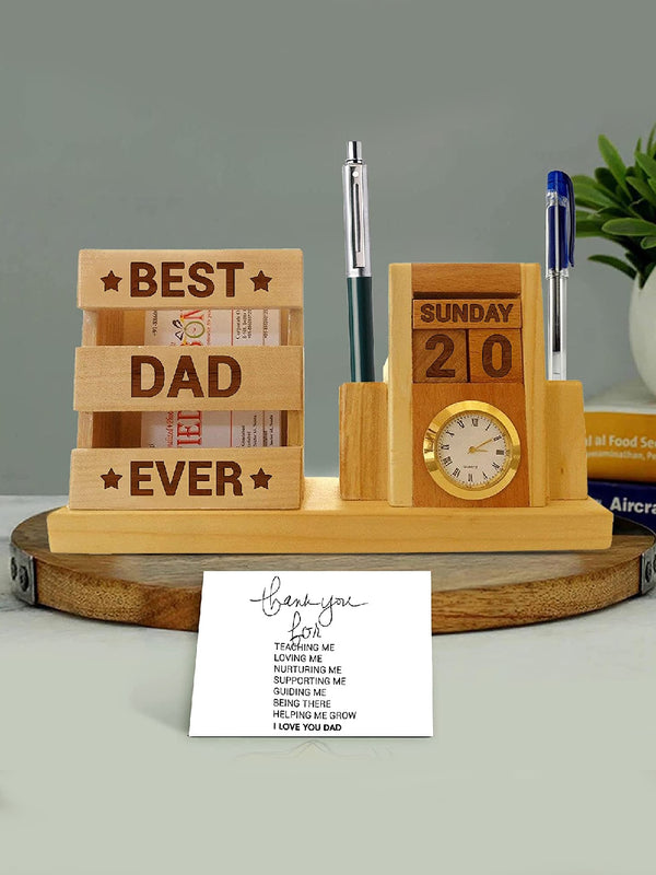 Brown & Red Fathers Day Gift Pen Stand
