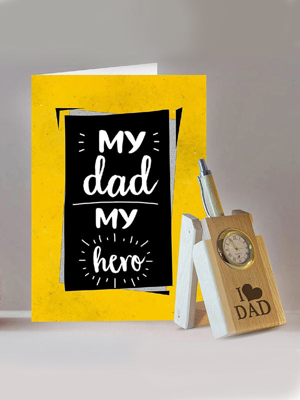 Yellow & Black Fathers Day Gift Pen Stand