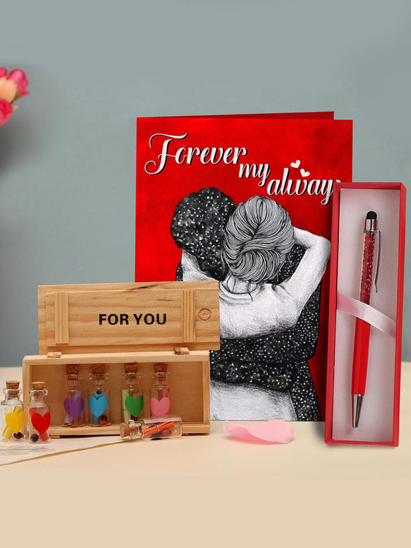 Valentine Day Gift Wooden Message Box, Pen