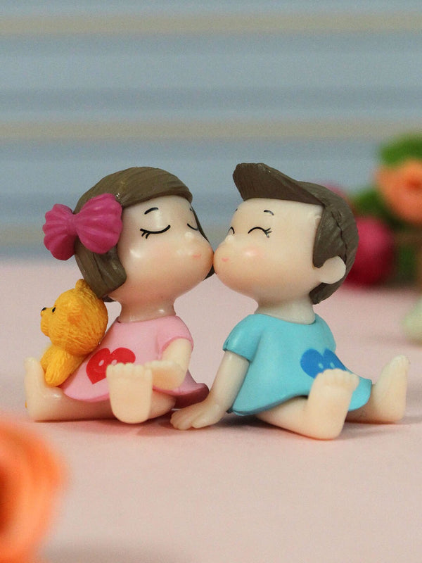 Pink & Blue Valentine Miniature Romantic Cute Couple