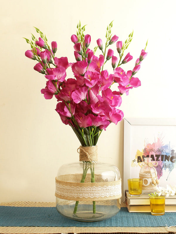 Pink and Green Gladiolus Artificial Flowers and Plants