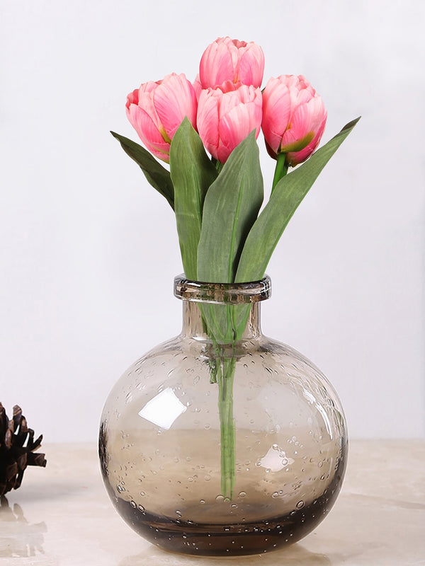 Pink and Green Tulips Artificial Flower Stick