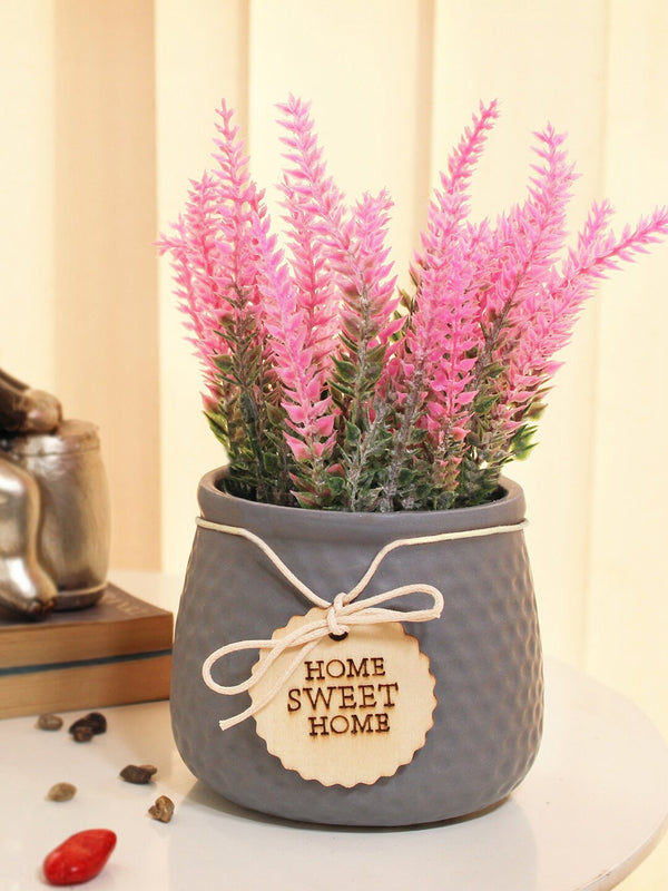 Pink and Grey Artificial Lavender Flowers Plant with Pot