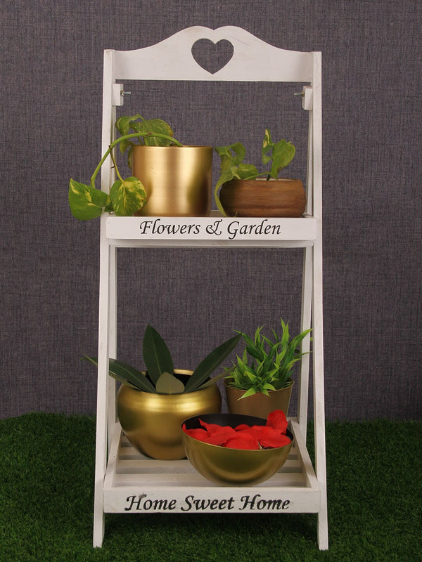 White Solid Wooden Planter