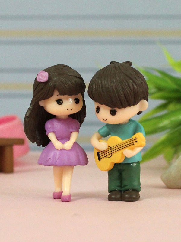 Purple and Green Romantic Love Couple Miniature Valentine Showpiece Gift
