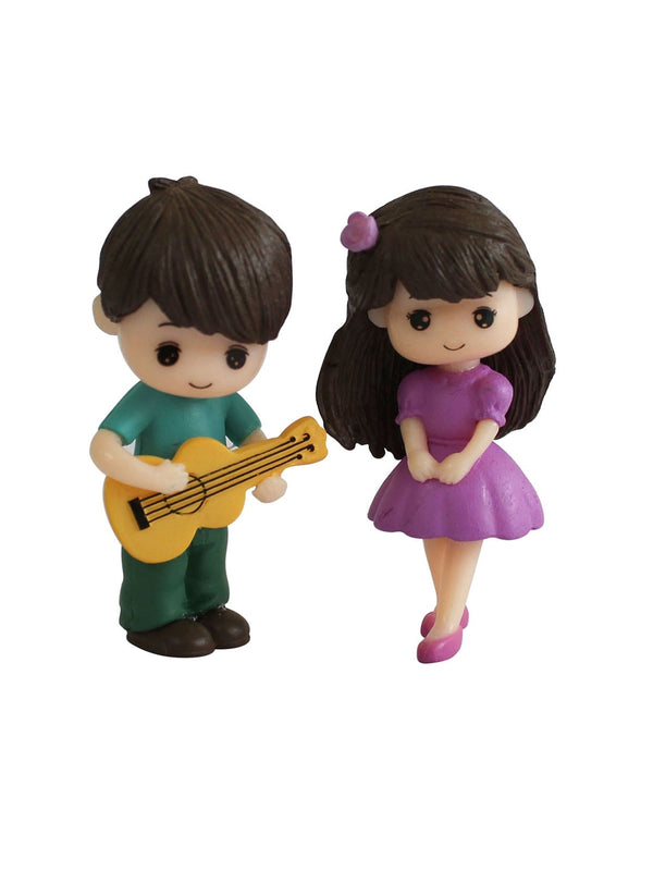 Purple and Green Romantic Love Couple Miniature Valentine Showpiece Gift