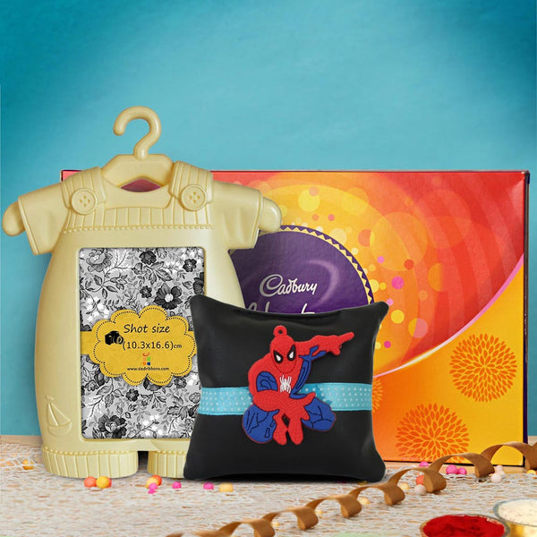 Kids Spider Rakhi with Personalised Kids Frame and Celebration Pack