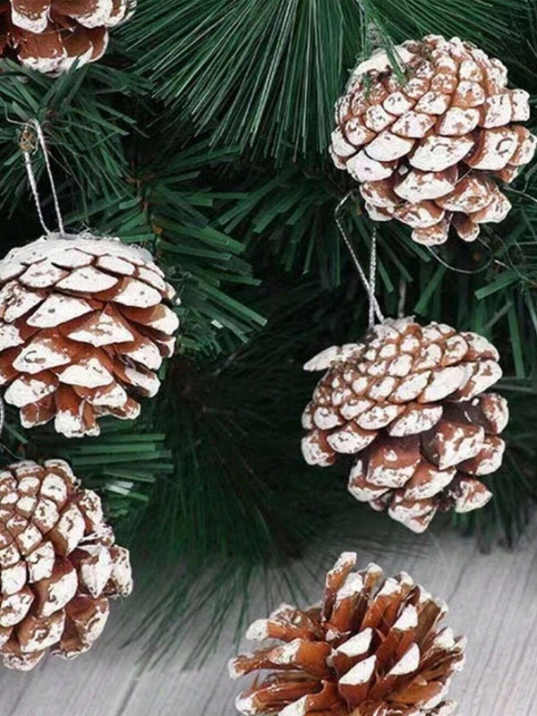 5-Pcs Brown Christmas Pinecones Hangings