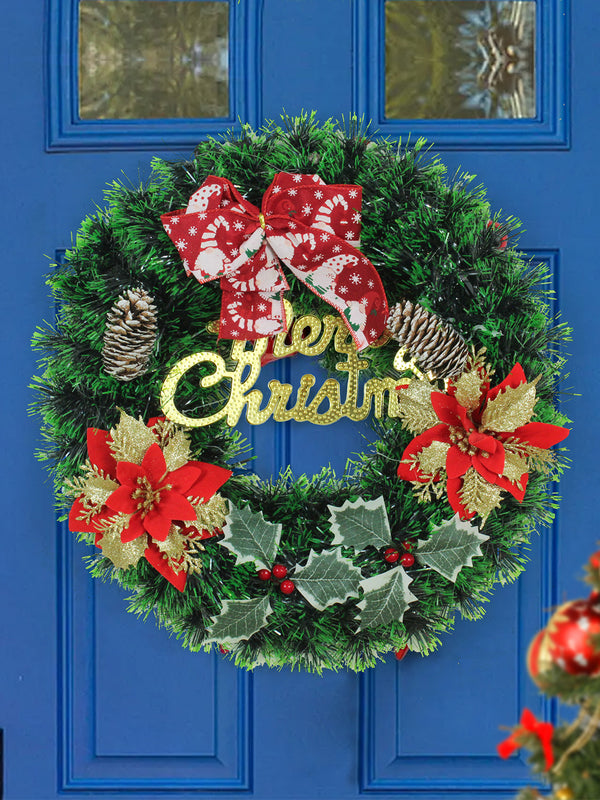 Red & Green Artificial Christmas Big Wreath