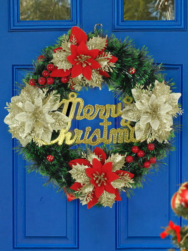 Red & Green Christmas Artificial  Big Wreath.