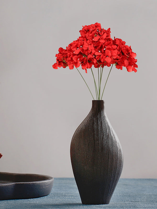 Red Holla Berry French Hydrangea Decorative Artificial Flower Stick