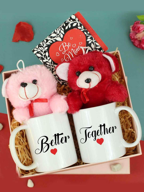 Red & White Valentine Day Gift Mug Teddy