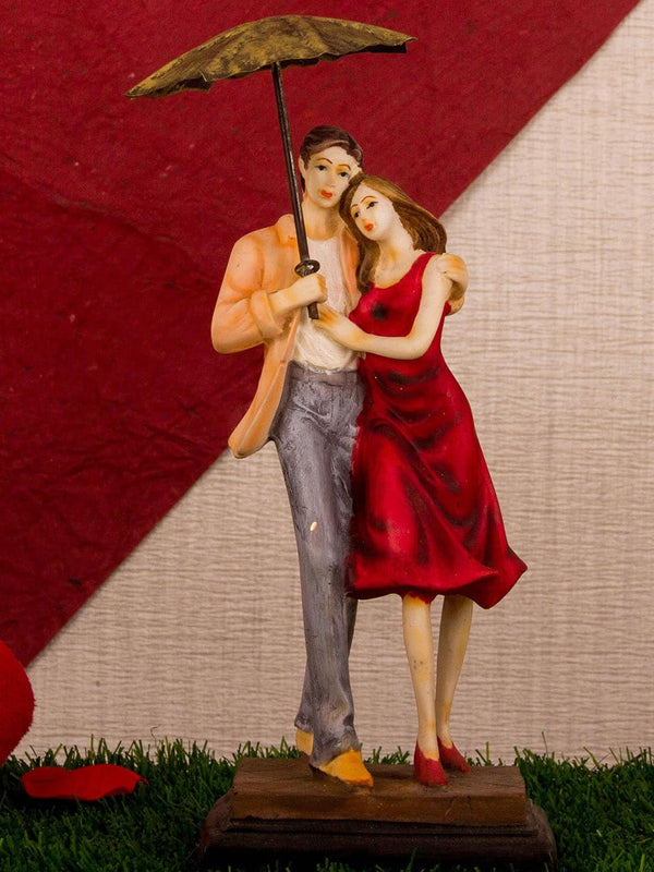Red and Orange Valentine Couple Figurine Showpiece