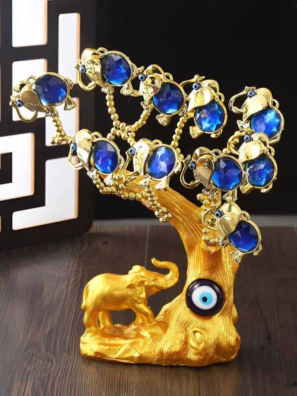 Tree of Life with Elephant Evil Eye Feng Shui Vaastu Showpiece