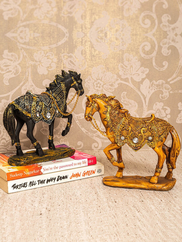 Set Of 2 Decorative Horse Showpiece