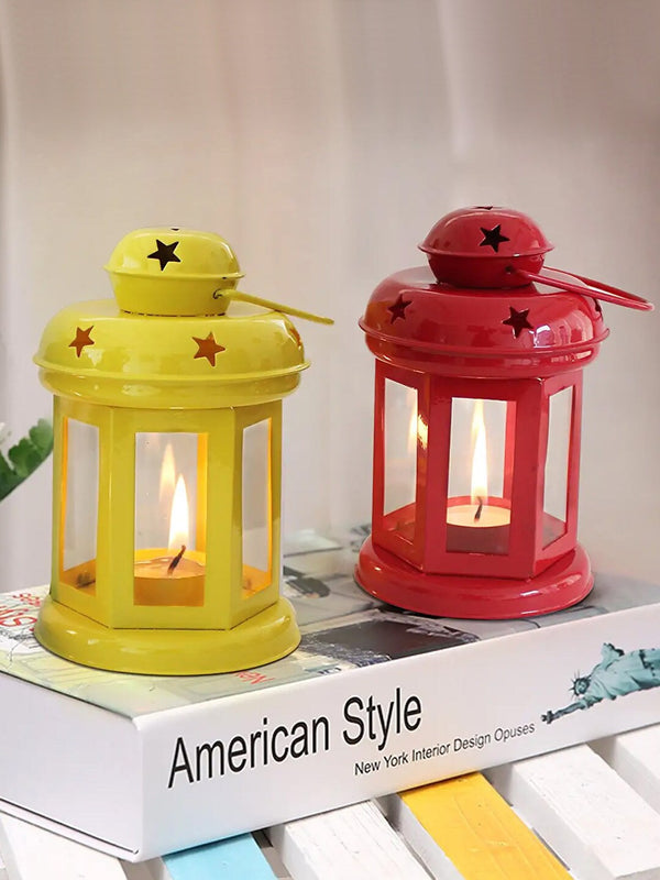 Set Of 2 Yellow & Red Lantern
