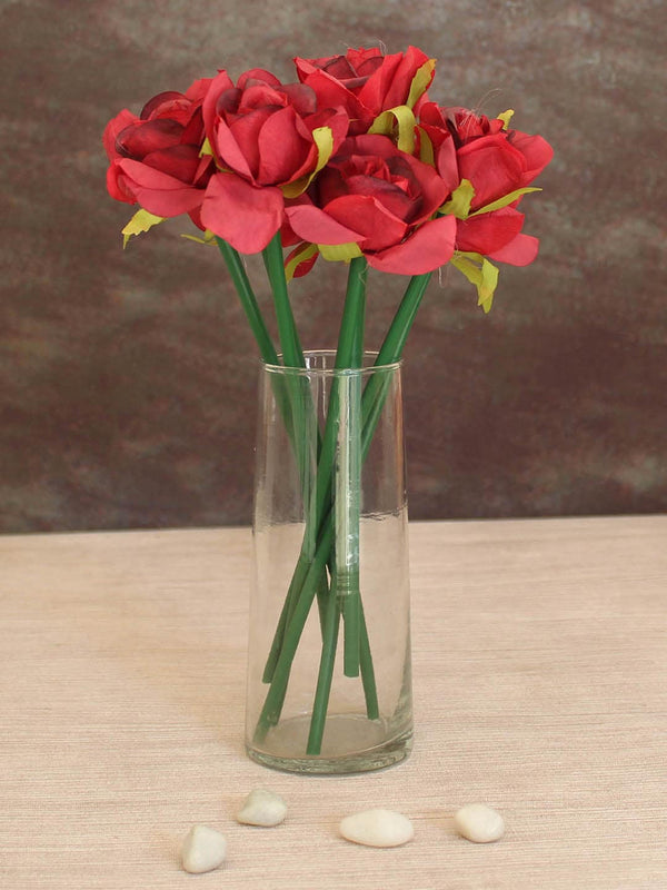 Set Of 8 Decorative Artificial Rose Flowers Sticks
