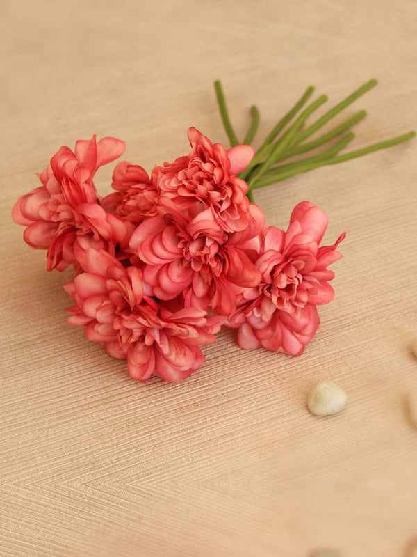 Set Of 9 Red and Green Silk Artificial Tulip Wild Flowers Sticks