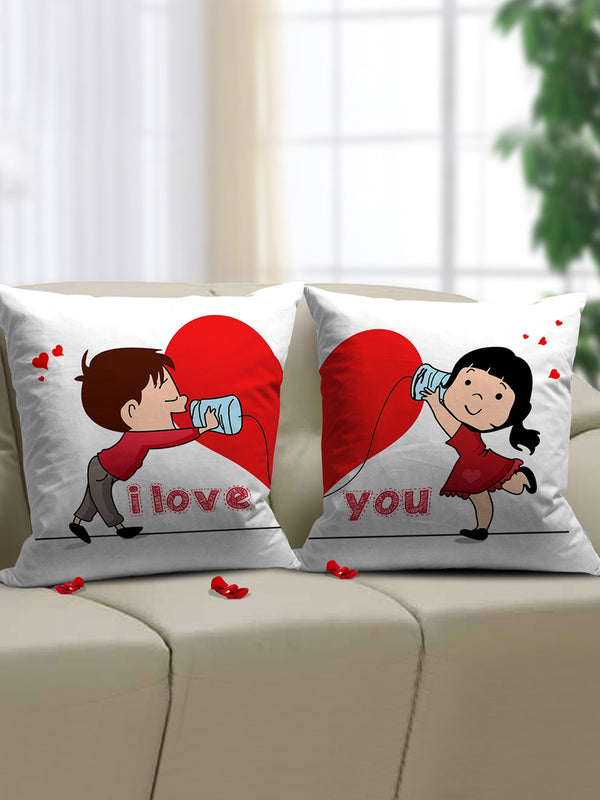 Set of 2 Valentine Special Printed Cushion Cover