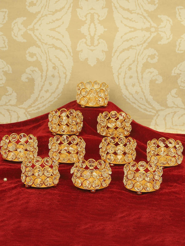 Set of 10 Decorative Crystal Tea Light Candle