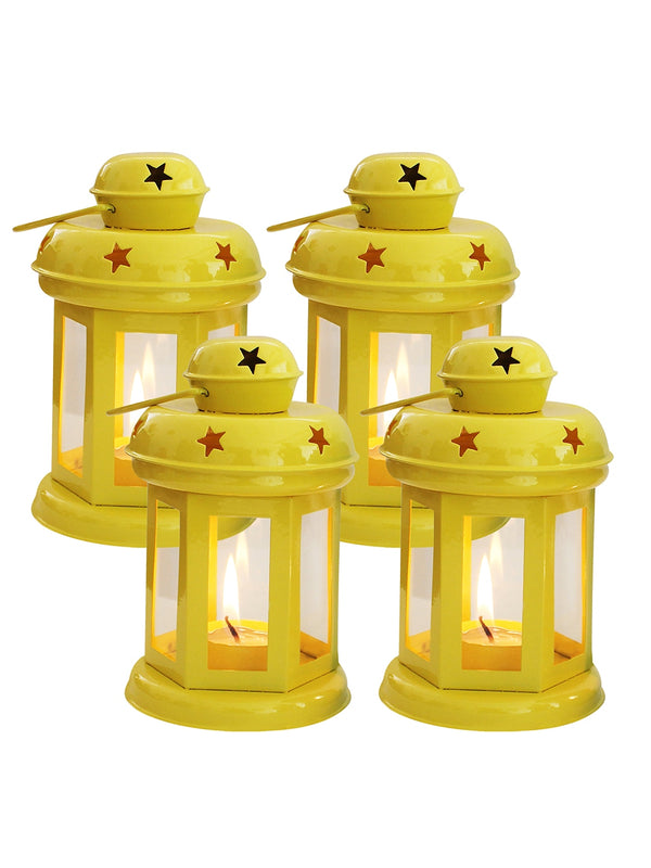 Set of 4 Yellow Lantern Tealight