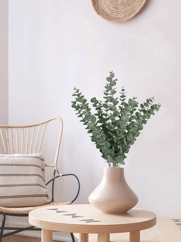 Set of 5 Decorative Artificial Eucalyptus Flowers Leaves without Vase