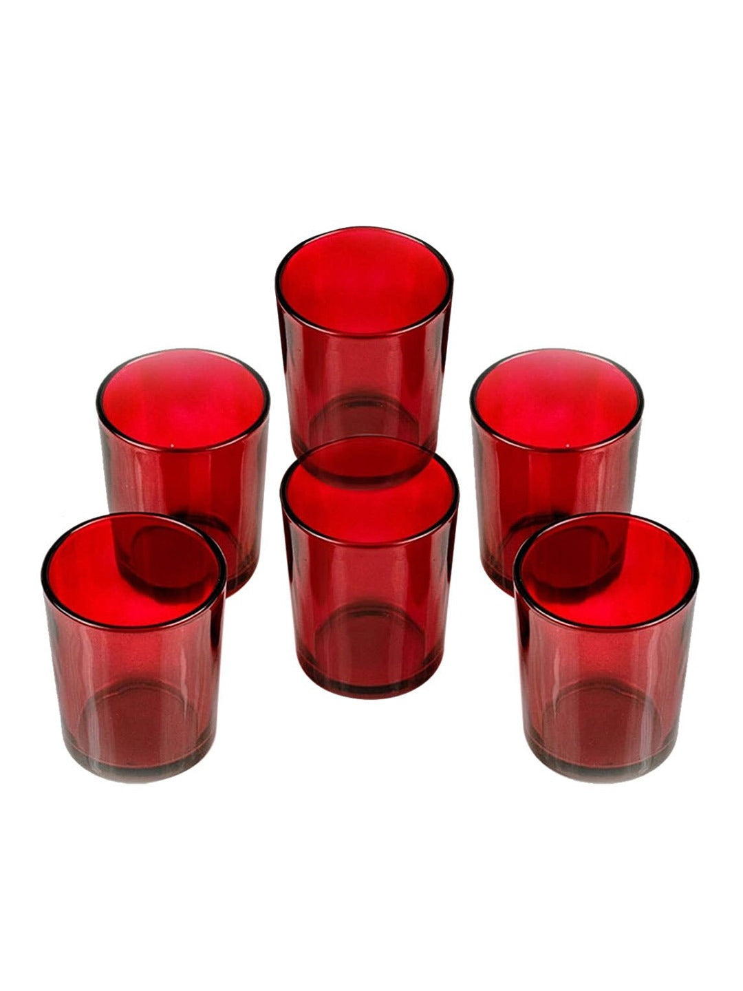 Buy Set of 6 Glass Votive Tea Light Tied Ribbons