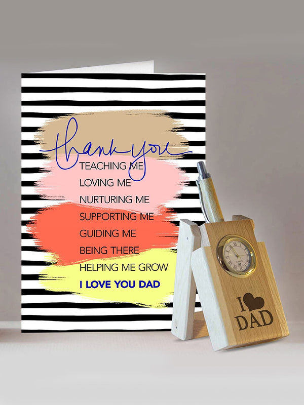 White & Brown Fathers Day Gift Pen Stand