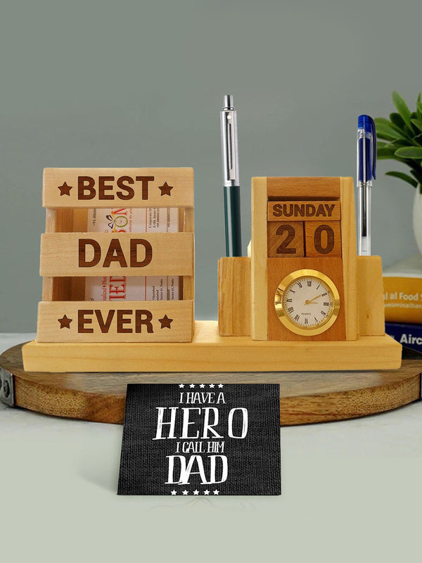 Brown & Black Gift Pen Stand With Greeting Card