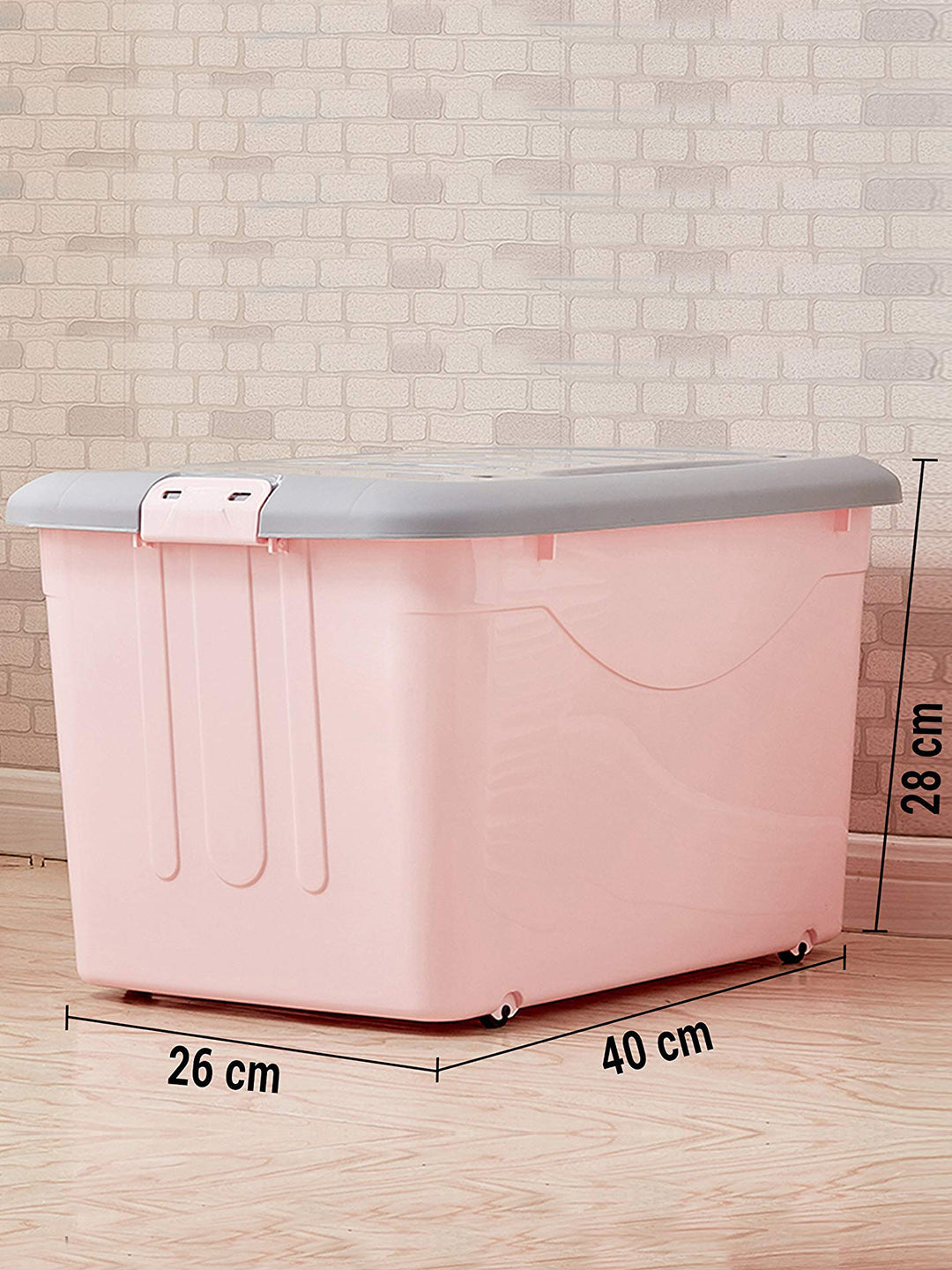Buy | Plastic Multipurpose Storage Container with Wheels and Side ...