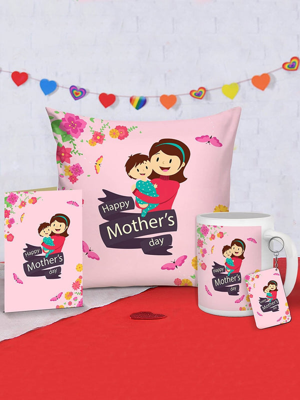 Mothers Day Pink & Black Printed Cushion Mug