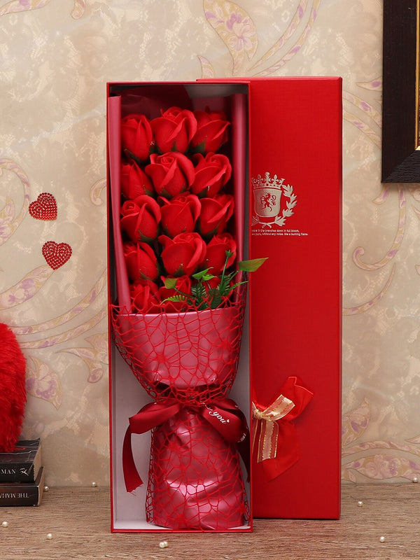 Valentine Rose Red Artificial Flower Bouquet