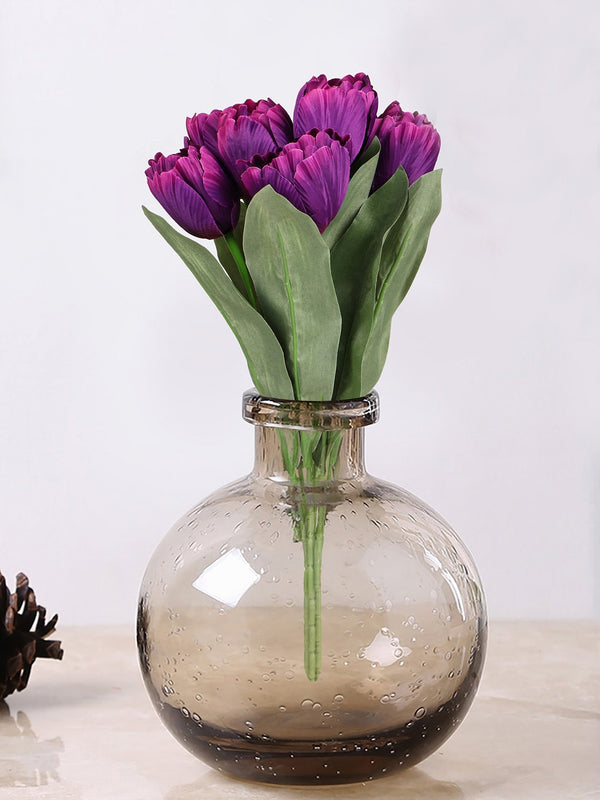 Violet and Green Tulips Artificial Flower Stick
