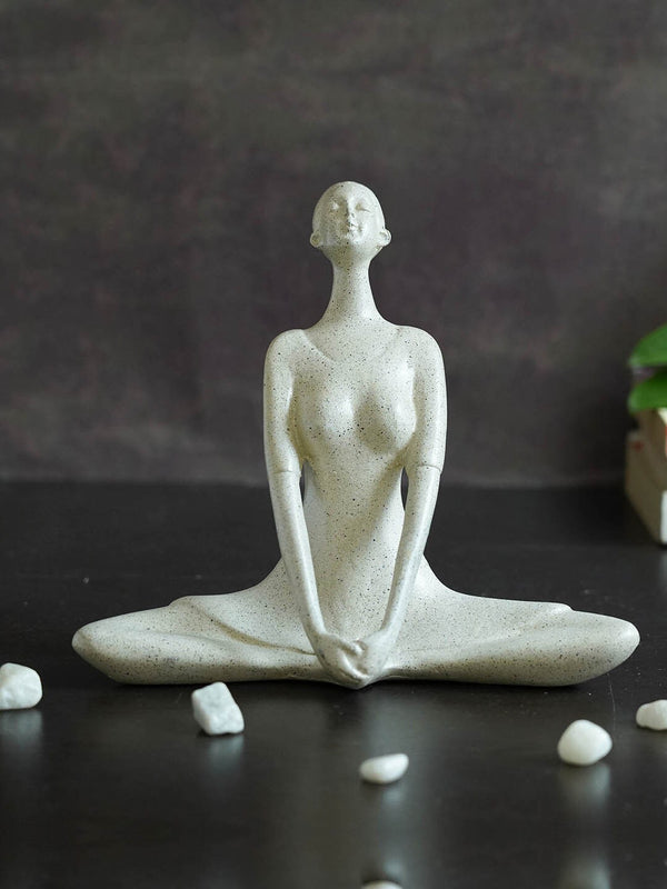 White Polyresin Decorative Yoga Lady Statue