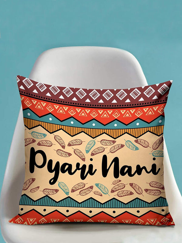 White Printed Cushion Nani Day
