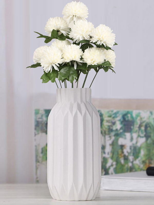 White and Green Chrysanthemum Artificial Flower Stick