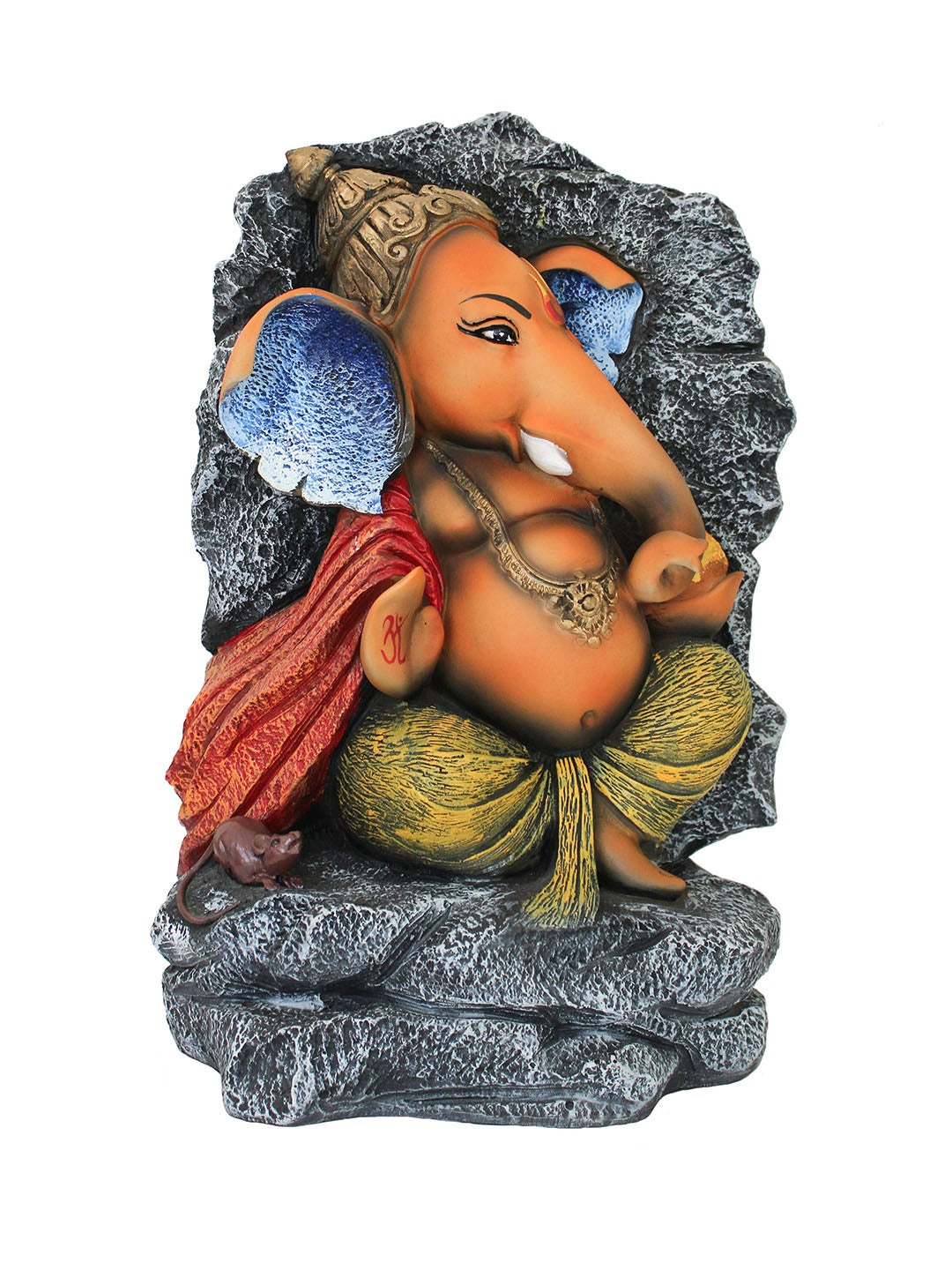 Buy | Orange & Grey Printed Lord Ganesha Showpiece | Tied Ribbons
