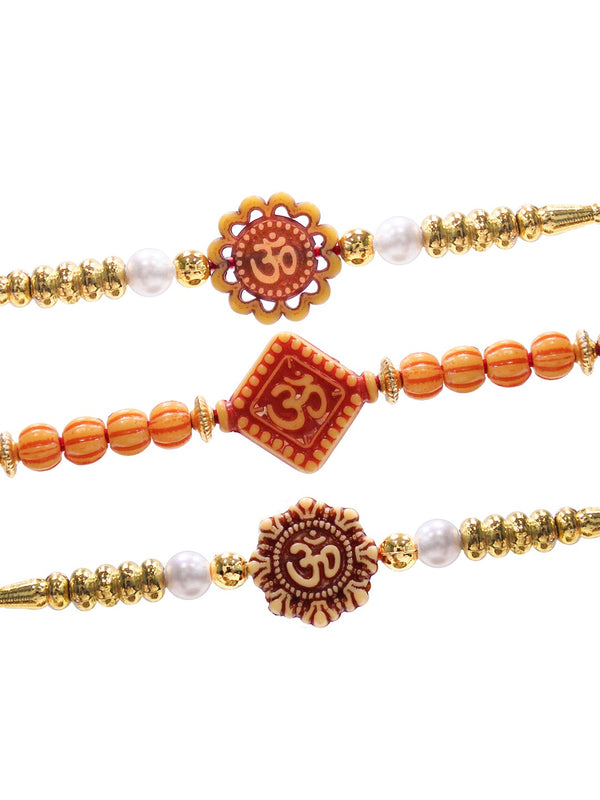 Set of 3 Rakhi Thread Rakhis with Roli Chawal