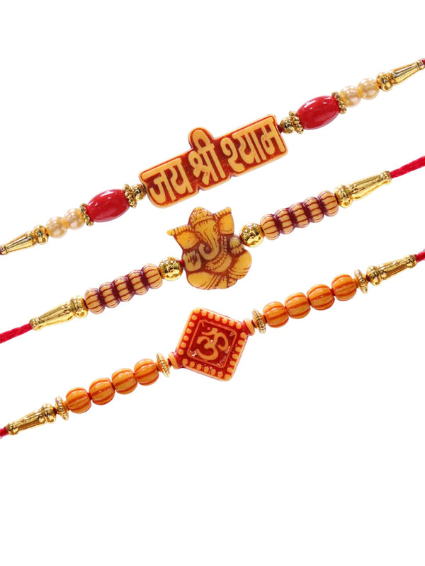 Set of 3 Rakhi for Brother Thread Rakhis with Roli Chawal